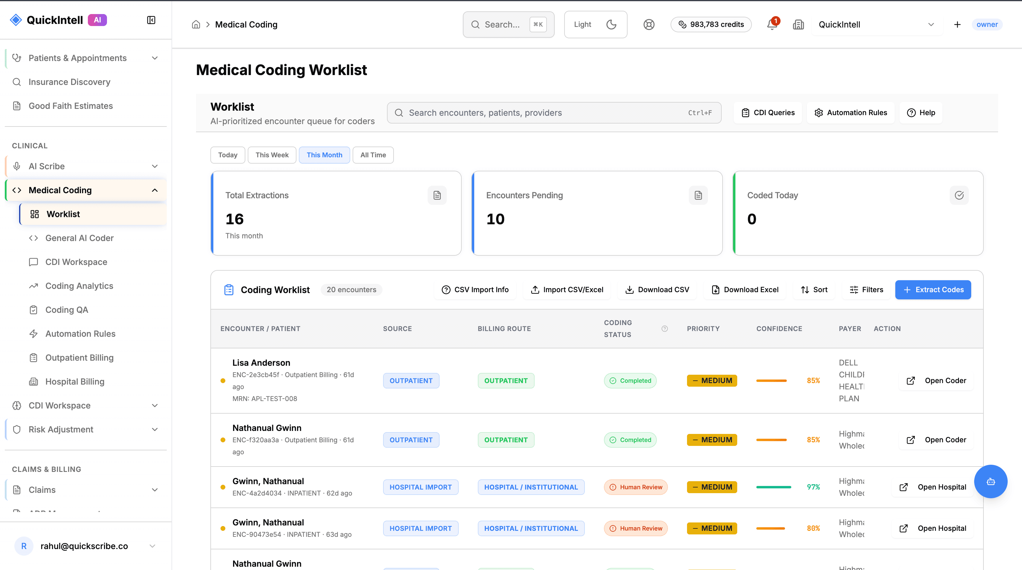 QuickCode AI medical coding product demonstration preview