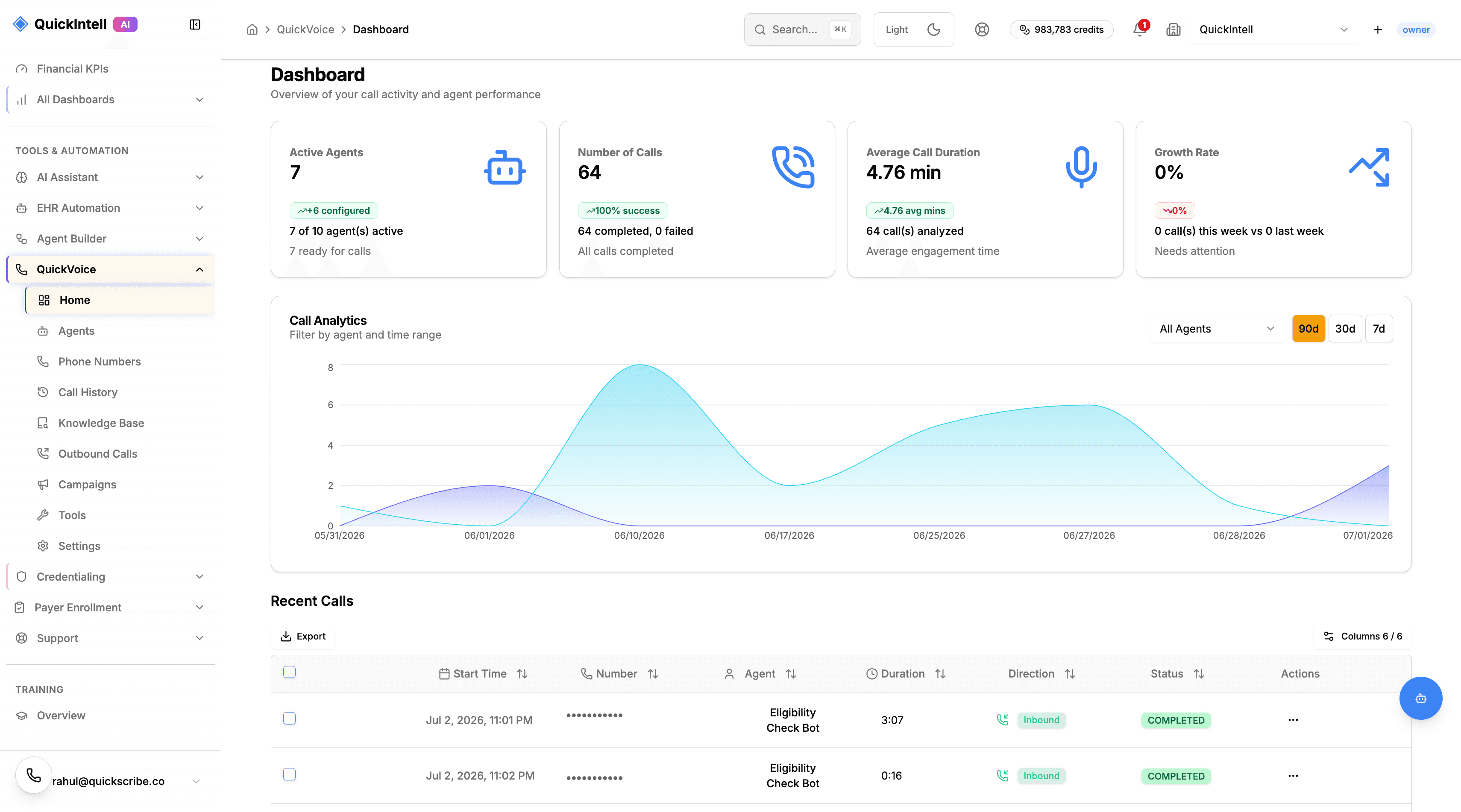 QuickVoice AI voice agent product demonstration preview