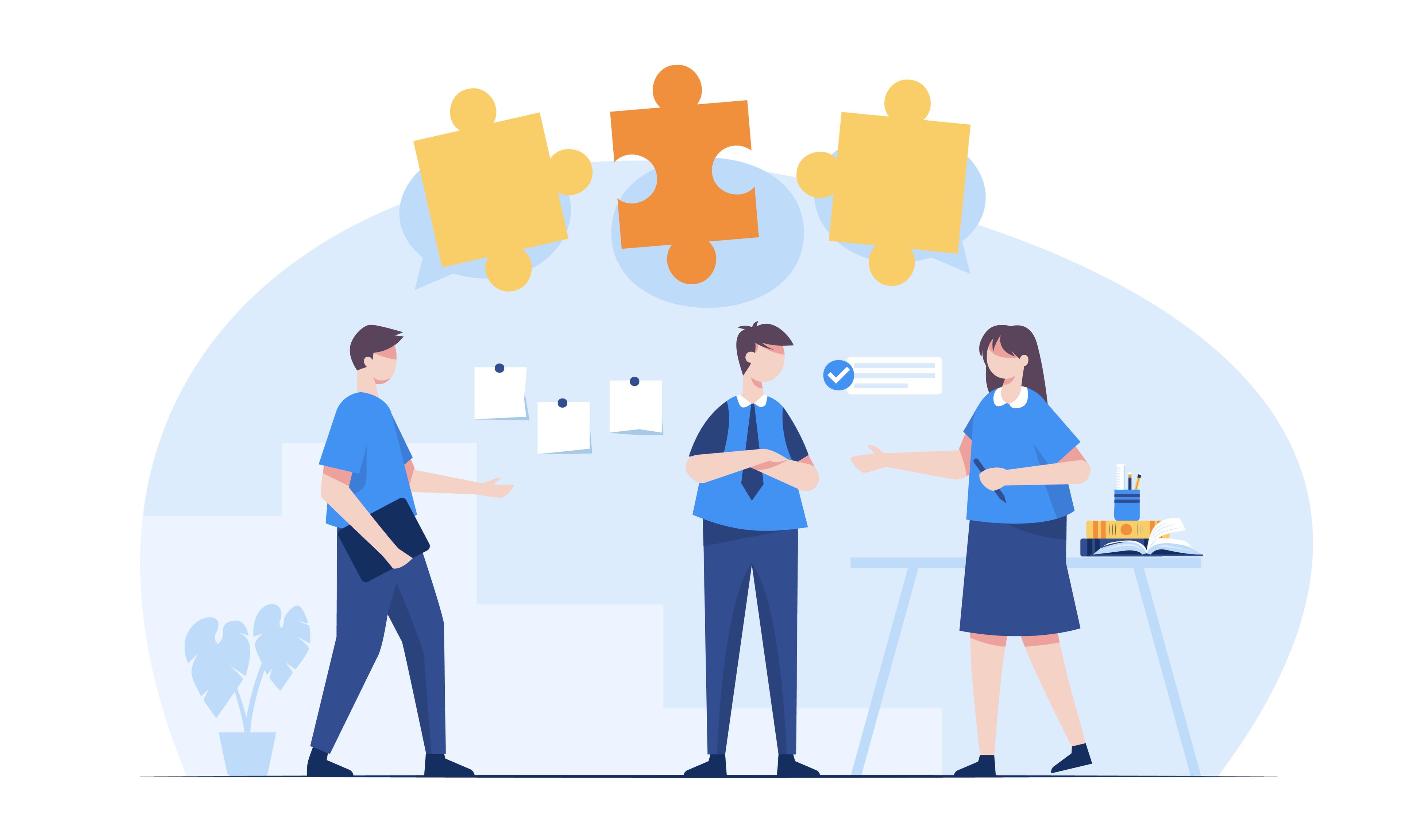 Professionals collaborating in an office