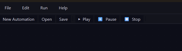 Cognitive Automator run, pause, and stop controls