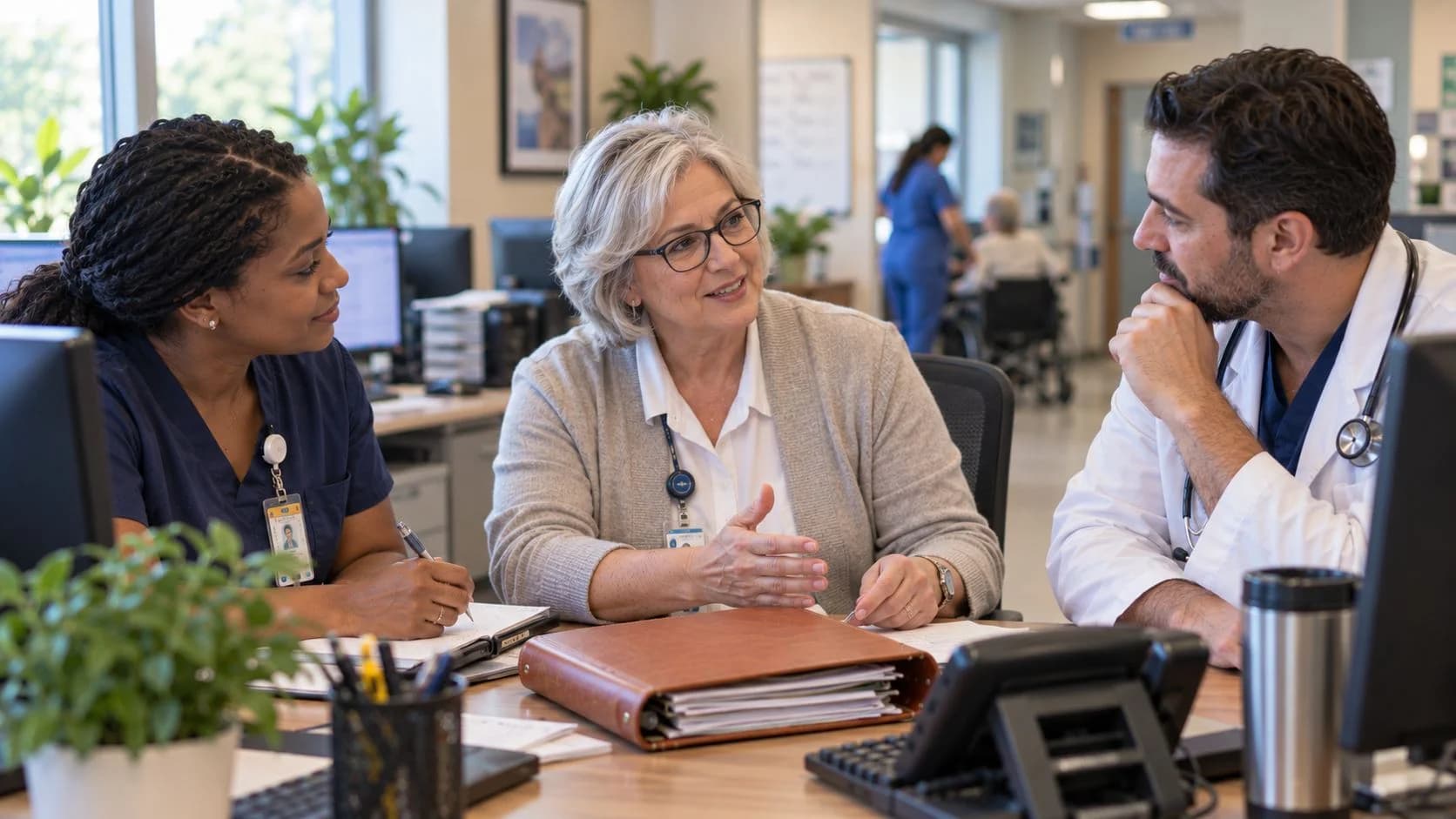 Medical coder and clinician resolving a claim detail together