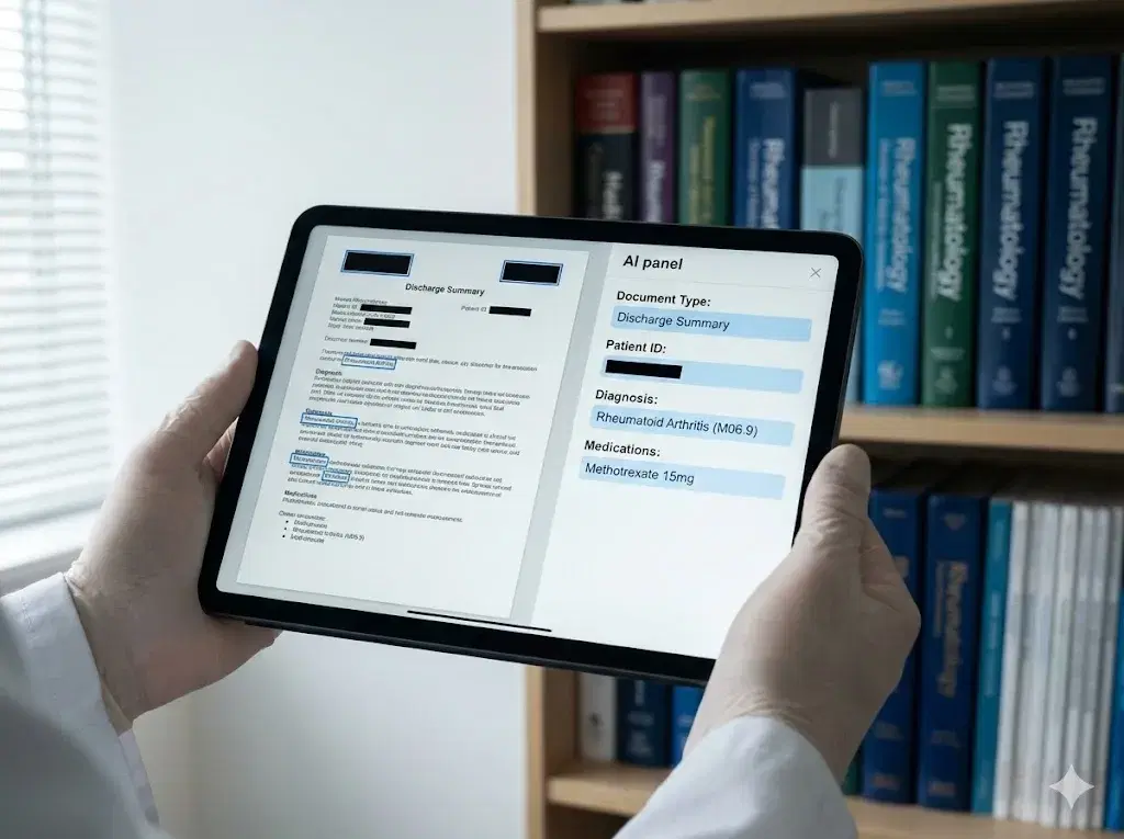Clinician reviewing digital medical documents