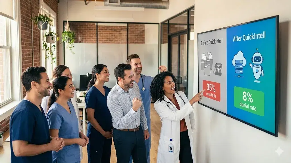 Medical team meeting around a conference table