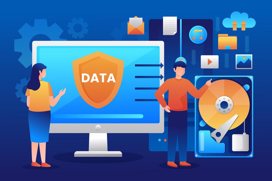 Hard-drive illustration representing unified EHR and claims data for de-identified risk analytics
