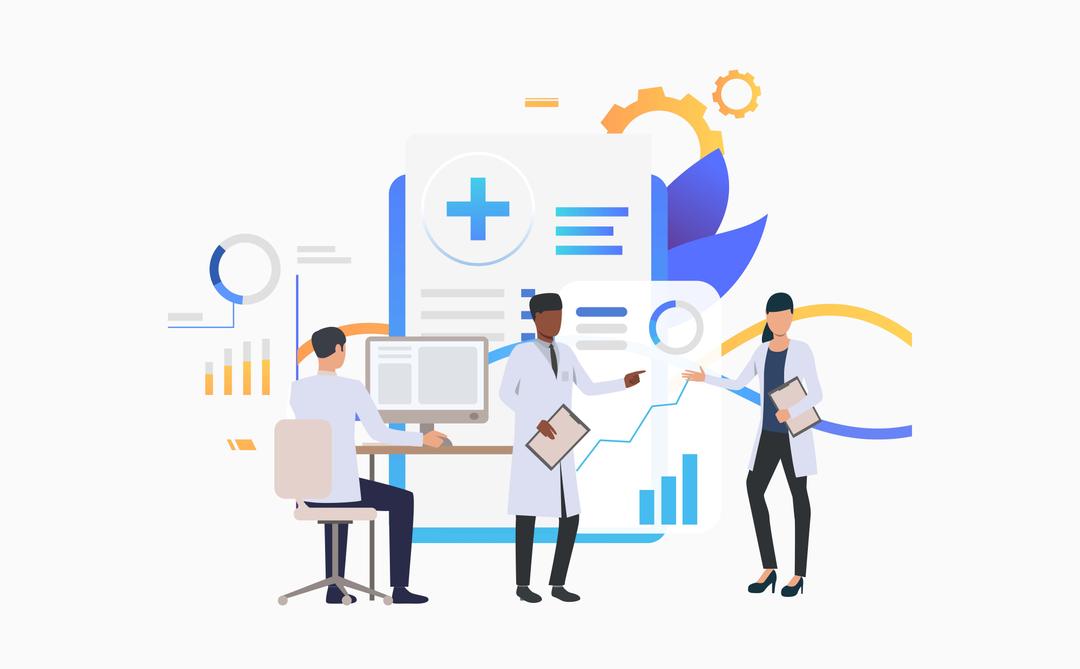 Clinicians reviewing charts for HCC/RAF gap follow-up and value-based care performance