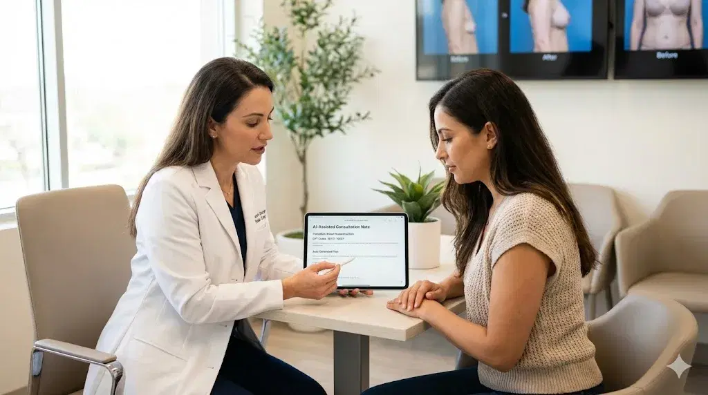 Plastic surgery consultation with a care team
